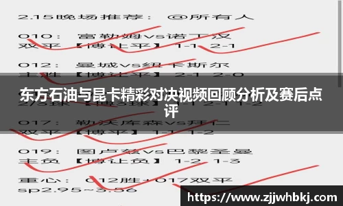 东方石油与昆卡精彩对决视频回顾分析及赛后点评